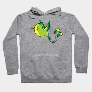 Green Hummingbird Flying #1, Kawaii Cute Hoodie